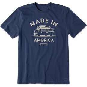 Life is Good Men's Crusher T, Short Sleeve Cotton Graphic Tee Shirt, Made in America Legendary Muscle Car
