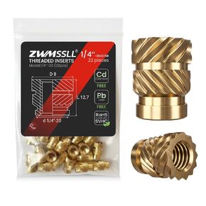 M4M6M8 Threaded Inserts-228 Pcs Assortment Box+8xSoldering Tips for Heat-Set Insert M2 M2.5M3-M8#2-56#4-40#8-32#10-24 1/4", Brass Knurled Nuts for 3D Printing Components and Plastic Parts