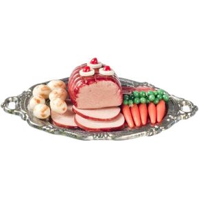 Dollhouse Miniature 1:12 Scale Glazed Ham Platter