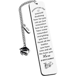 Graduation Bookmark Gifts for Her Him Class of 2024 College Senior High School Graduates Inspirational Grad Gifts for Son Daughter Women Men Medical Nurse School Students Teen Boys Girls from Mom Dad