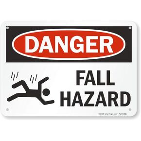SmartSign S2-0661-PL-10 “Danger - Fall Hazard" Sign | 7" x 10" Plastic