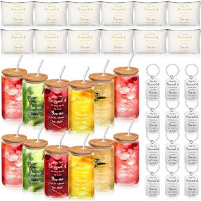 Tioncy 36 Pcs Employee Appreciation Thank You Gifts for Women Nurse Teacher Staff Coworker Cups Makeup Bag Keychain Gift Set(Appreciation)