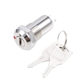 uxcell 12mm 2 Positions on Off Electric Keylock Push Button Switch
