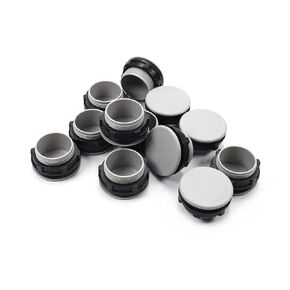 Fielect 12Pcs 30mm Plastic Push Button Switch Hole Panel Plug, Gray