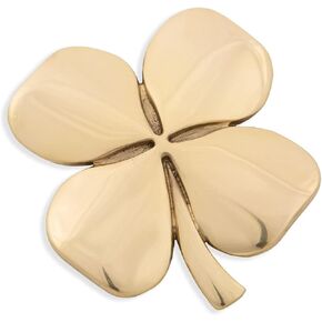 Exclusively Irish Shamrock Wall Hanging Brass Polished | Satin Nickel Ireland Home Décor 4.5" x 4.5" (Gold, 4.5" x 4.5") in Kuwait