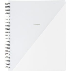 russell+hazel Signature Spiral Notebook with Pocket, Office Supplies, White, 9" x 11", 196 Pages (88342)