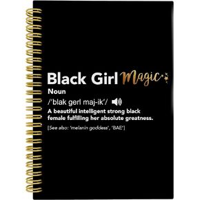 Black Girl Magic Notebook Journal - Black Girl Magic Gifts, Gifts for Black Woman Girl, African American Gifts, Black Girl Stuff, 5.5×8.3 Spiral Bound Notebook with 164 Pages