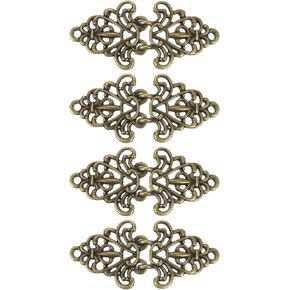 uxcell Cloak Clasp Sew on Hooks and Eyes Vintage Flower Cape Clasps Sweater Shawl Collar Cardigan Buckles