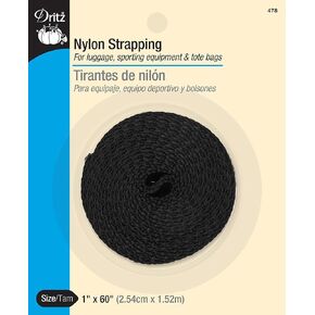 Dritz 478 Nylon Strapping, 1 x 60-Inch, Black