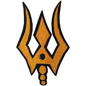 Galaxy Karmaa Golden Color Shiva Triden Trishul Embroidered Patch