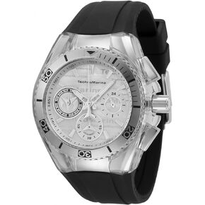 Technomarine Women's Cruise California Stainless Steel Quartz Watch with Silicone Strap, Black, 26.25 (Model: TM-120027)