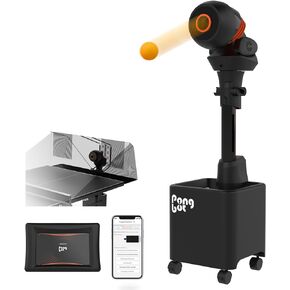 PONGBOT Table Tennis Robot with Net Ping Pong Ball Machine, Remote/APP Control, 576 Pre-Saved Trajectories, Automatic Oscillation, Programmable Drills-Frequency/Ball Speed/Rotation/Landing/Hight