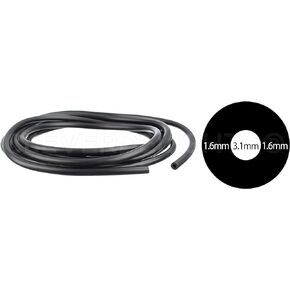 CleverDelights Black Hollow Rubber Cord - 1/4" Diameter (6.35mm) - 10 Feet - 1/4" OD x 1/8" ID Tube