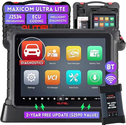 أداة المسح Autel MaxiCOM Ultra Lite - أحدث ماسح ضوئي تشخيصي ذكي لعام 2024 تمت ترقيته إلى MaxiSys Ultra/MS919/MS909/Elite II، خريطة الطوبولوجيا، اختبار OE النشط، البرمجة والترميز، أكثر من 40 خدمة in Saudi Arabia