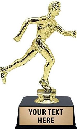 Crown Awards Track and Field Trophies with Custom Engraving, 6" Personalized Male Sprint Trophy On Black Base Prime in Kuwait