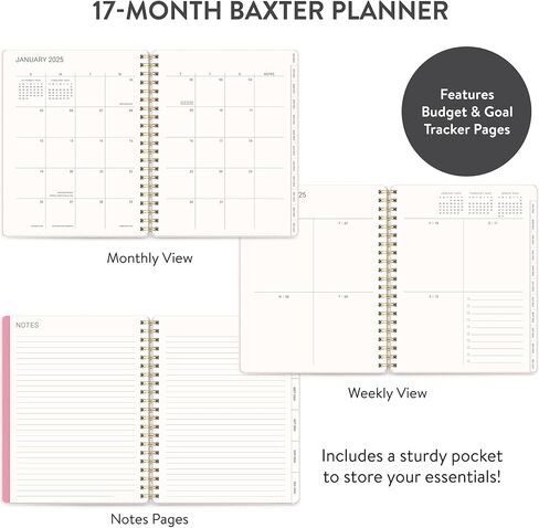 Orange Circle Studio Baxter Academic Daily Planner 2024-2025, Back to School Supplies & Cute College Essentials, Aesthetic Planner for School, Yearly, Monthly, Weekly Date Views, Endless Summer in Saudi Arabia