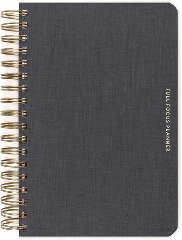 Full Focus Leather Coil Planner by Michael Hyatt - The #1 Daily Planner to Set Annual Goals, Increase Focus, Eliminate Overwhelm, and Achieve Your Biggest Goals - Hardcover (Navy Blue) in Saudi Arabia