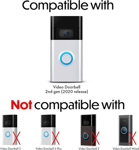 شاحن شمسي ممتاز مقاوم للطقس من Wasserstein متوافق مع جرس الباب بالفيديو الجيل الثاني | مدعوم من الخلايا الشمسية المهندسة في الولايات المتحدة in Kuwait