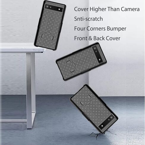 Ailiber Case for Google Pixel 7 Pro, Pixel 7 Pro Phone Holster Case with Screen Protector, Swivel Belt Clip, Kickstand Holder, Slim Shockproof Shell Full Body Phone Cover for Google Pixel 7 Pro-Black in Kuwait