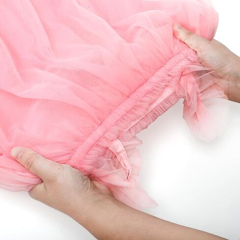 فستان توتو للفتيات الصغيرات مع تاج، فستان تول لعيد الميلاد الأول لحديثي الولادة، ملابس تصوير للفتيات الصغيرات، فستان الأميرة بدون أكمام لحفلات أعياد الميلاد، التقاط الصور، الزفاف (وردي) in Kuwait