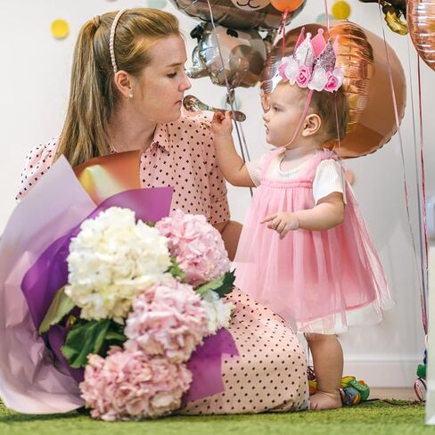 فستان توتو للفتيات الصغيرات مع تاج، فستان تول لعيد الميلاد الأول لحديثي الولادة، ملابس تصوير للفتيات الصغيرات، فستان الأميرة بدون أكمام لحفلات أعياد الميلاد، التقاط الصور، الزفاف (وردي) in Kuwait