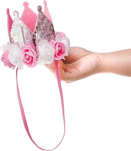 فستان توتو للفتيات الصغيرات مع تاج، فستان تول لعيد الميلاد الأول لحديثي الولادة، ملابس تصوير للفتيات الصغيرات، فستان الأميرة بدون أكمام لحفلات أعياد الميلاد، التقاط الصور، الزفاف (وردي) in Kuwait