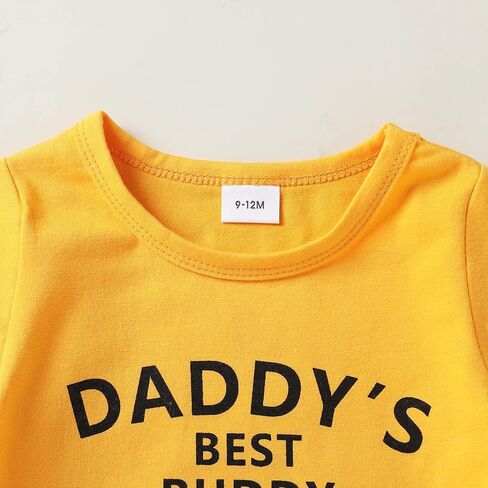 مجموعة ملابس صيفية للأولاد الصغار من Happy Town، تي شيرت وسروال قصير الأكمام (D أصفر، 12-18 شهرًا) in Kuwait