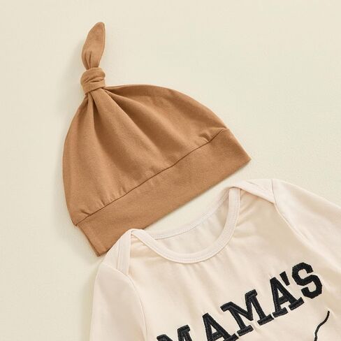 الوليد بيبي بوي فتاة الزي طويلة الأكمام طاقم الرقبة إلكتروني رومبير أعلى بلون السراويل قبعة 3 قطعة مجموعة ملابس الخريف in Kuwait