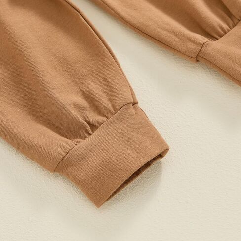 الوليد بيبي بوي فتاة الزي طويلة الأكمام طاقم الرقبة إلكتروني رومبير أعلى بلون السراويل قبعة 3 قطعة مجموعة ملابس الخريف in Kuwait