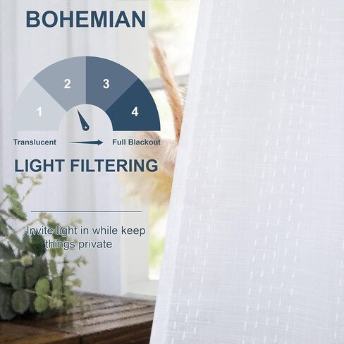 Cream Patterned Curtains 84 Inch Length for Living Room 2 Panel Back Tab Pinch Pleated Pocket Boho Drape Neutral Cotton Textured Striped Light Filtering Sheer Linen Curtain for Bedroom 52x84 Long Ecru in Saudi Arabia