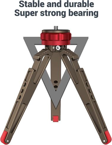 Mini Tabletop Tripod Stabilizer Grip, Lightweight Portable Aluminum Alloy Stand with 1/4 Screw Mount and Function Leg Design for Ipad DSLR Cameras Smartphones Etc. in Saudi Arabia