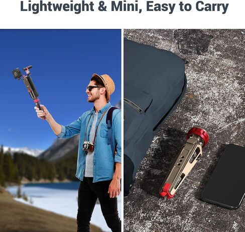 Mini Tabletop Tripod Stabilizer Grip, Lightweight Portable Aluminum Alloy Stand with 1/4 Screw Mount and Function Leg Design for Ipad DSLR Cameras Smartphones Etc. in Saudi Arabia