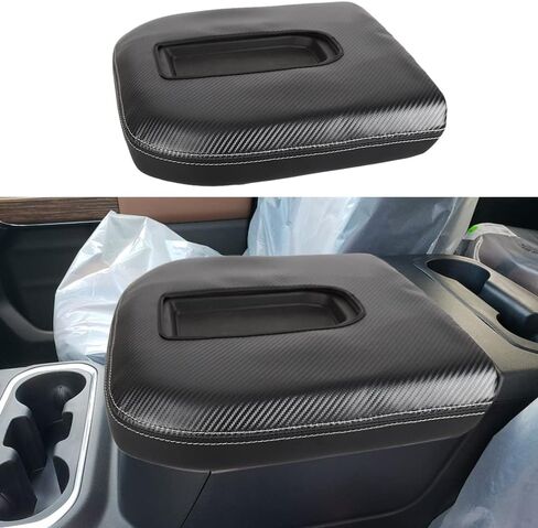 Center Console Armrest Cover Anti-Scratch Leather Protector Accessories Fit for 2019-2023 Chevy Silverado/GMC Sierra 1500, 2020-2023 Chevy Silverado/GMC Sierra 2500HD/ 3500HD (Black Stitches) in Saudi Arabia