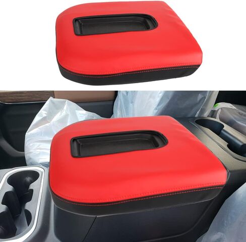 Center Console Armrest Cover Anti-Scratch Leather Protector Accessories Fit for 2019-2023 Chevy Silverado/GMC Sierra 1500, 2020-2023 Chevy Silverado/GMC Sierra 2500HD/ 3500HD (Black Stitches) in Saudi Arabia