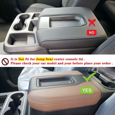 Center Console Armrest Cover Anti-Scratch Leather Protector Accessories Fit for 2019-2023 Chevy Silverado/GMC Sierra 1500, 2020-2023 Chevy Silverado/GMC Sierra 2500HD/ 3500HD (Black Stitches) in Saudi Arabia