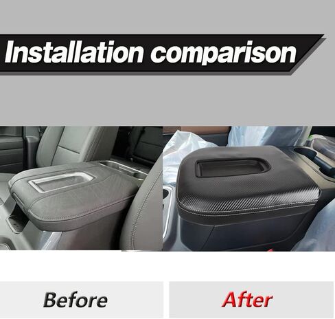 Center Console Armrest Cover Anti-Scratch Leather Protector Accessories Fit for 2019-2023 Chevy Silverado/GMC Sierra 1500, 2020-2023 Chevy Silverado/GMC Sierra 2500HD/ 3500HD (Black Stitches) in Saudi Arabia