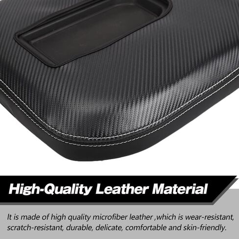 Center Console Armrest Cover Anti-Scratch Leather Protector Accessories Fit for 2019-2023 Chevy Silverado/GMC Sierra 1500, 2020-2023 Chevy Silverado/GMC Sierra 2500HD/ 3500HD (Black Stitches) in Saudi Arabia