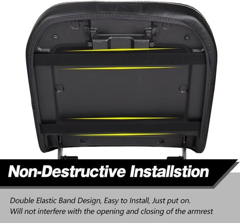 Center Console Armrest Cover Anti-Scratch Leather Protector Accessories Fit for 2019-2023 Chevy Silverado/GMC Sierra 1500, 2020-2023 Chevy Silverado/GMC Sierra 2500HD/ 3500HD (Black Stitches) in Saudi Arabia