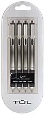 Tul Retractable Gel Pens 0.7mm Needle Point Medium, Black 4/pk in Saudi Arabia