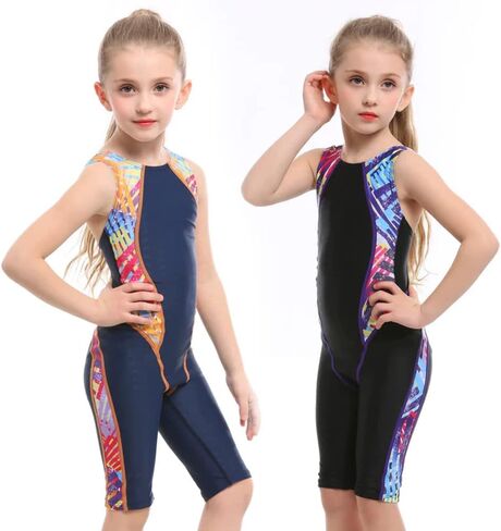 Girls' Athletic One Piece Swimsuit Racer Back Swimwear Boyleg Competitive Bathing Suit in Saudi Arabia