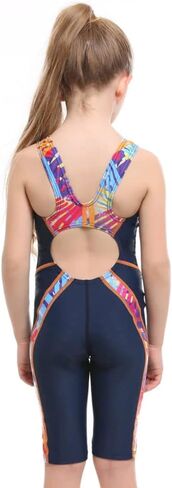 Girls' Athletic One Piece Swimsuit Racer Back Swimwear Boyleg Competitive Bathing Suit in Saudi Arabia