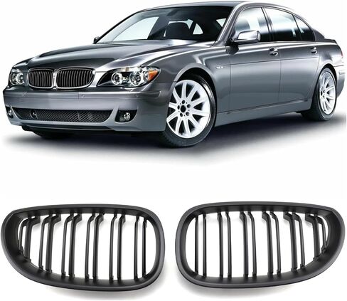 SHELITA Glossy Black M-Color Kidney Grille Grill E60 Sport Double Slats Front Grille Bumper for BMW 5 Series E60 2004-2009 in Saudi Arabia