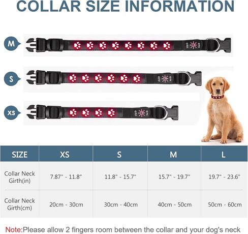 أحدث طوق للكلاب مضيء، قابل لإعادة الشحن 3 أوضاع 3 ألوان، طوق متوهج LED، أضواء للكلاب مقاومة للماء تجعل الحيوانات الأليفة مرئية للمشي ليلاً، قلادة هزلي متوهجة للكلاب الصغيرة والمتوسطة والكبيرة، مقاس M in Kuwait