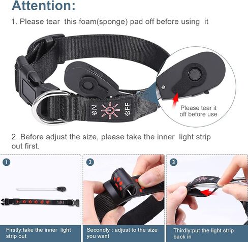 أحدث طوق للكلاب مضيء، قابل لإعادة الشحن 3 أوضاع 3 ألوان، طوق متوهج LED، أضواء للكلاب مقاومة للماء تجعل الحيوانات الأليفة مرئية للمشي ليلاً، قلادة هزلي متوهجة للكلاب الصغيرة والمتوسطة والكبيرة، مقاس M in Kuwait