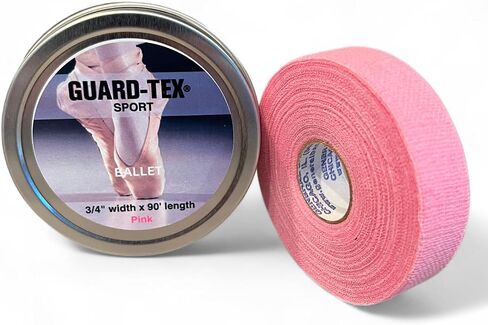 شريط باليه وردي من Guard-Tex مقاس ¾ بوصة - لفافة أصابع القدم ذاتية الالتصاق لحماية مرنة ومقاومة للتقرحات - لفافة ضمادة ذاتية اللصق للرقص والرياضة والمزيد، لفافة ضمادة - لفة واحدة × 7 ½ ياردة in Saudi Arabia