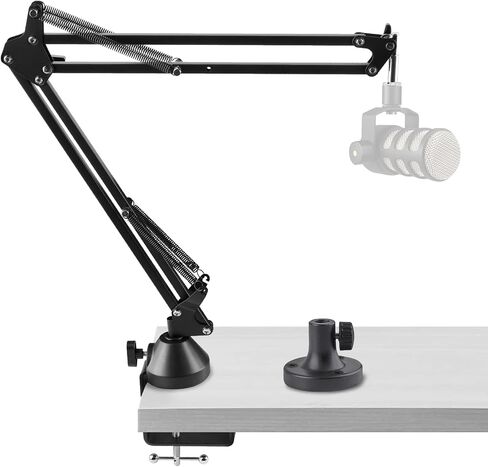 Geekria for Creators Microphone Arm Compatible with Rode PodMic, NT-USB, NT1-A, NT1, Mic Boom Arm Mount with Table Flange Adapter, Suspension Stand, Mic Scissor Arm, Desk Mount Holder in Saudi Arabia