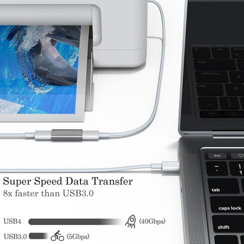 وصلة AuviPal USB C (عبوتان)، موسع محول USB من النوع C أنثى إلى أنثى يدعم ما يصل إلى 40 جيجابت في الثانية لنقل البيانات، وتوصيل طاقة 100 واط وتمرير فيديو 8K@60 هرتز in Kuwait