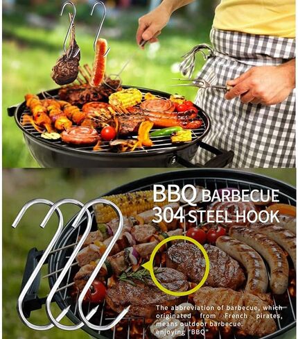 خطاف لحم من الفولاذ المقاوم للصدأ - قطعتان - خطاف جزار على شكل حرف T لسهولة المعالجة، خطافات تقطيع على شكل حرف T، خطاف رائع للجزار المنزلي in Kuwait