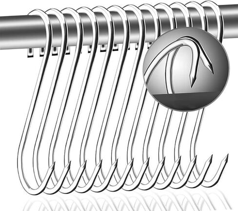 خطاف لحم من الفولاذ المقاوم للصدأ - قطعتان - خطاف جزار على شكل حرف T لسهولة المعالجة، خطافات تقطيع على شكل حرف T، خطاف رائع للجزار المنزلي in Kuwait