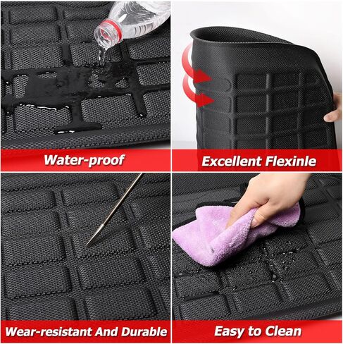 TAPTES لـ Tesla Model 3 Trunk Mat 2023 2022 2021، لـ Tesla Model 3 جميع الأحوال الجوية بطانة البضائع الأمامية والخلفية منظم تخزين صندوق السيارة الحصير الأرضية لـ Tesla Model 3 الملحقات 2021-2023 (مجموعة من 3) in Kuwait
